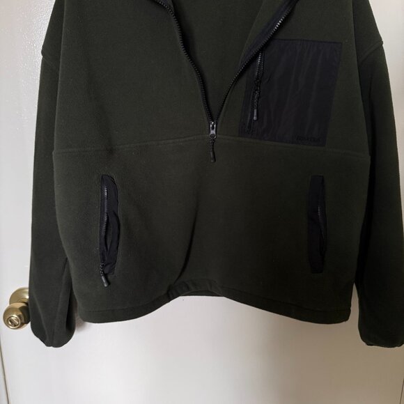 Adanola Olive Green Recycled Polyester Fleece Quarter Zip Sweater XS - Picture 4 of 8